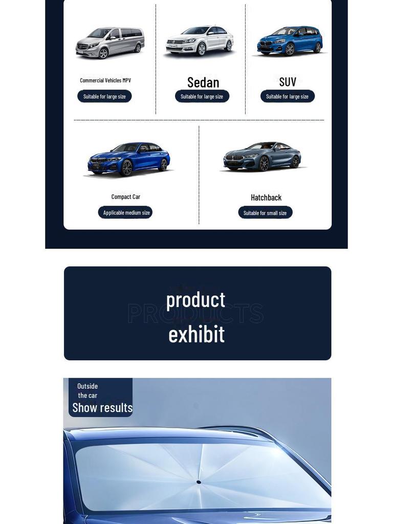 Солнцезащитный козырек для автомобиля с защитой от ультрафиолета и теплоизоляцией - удобный для хранения чехол на лобовое стекло