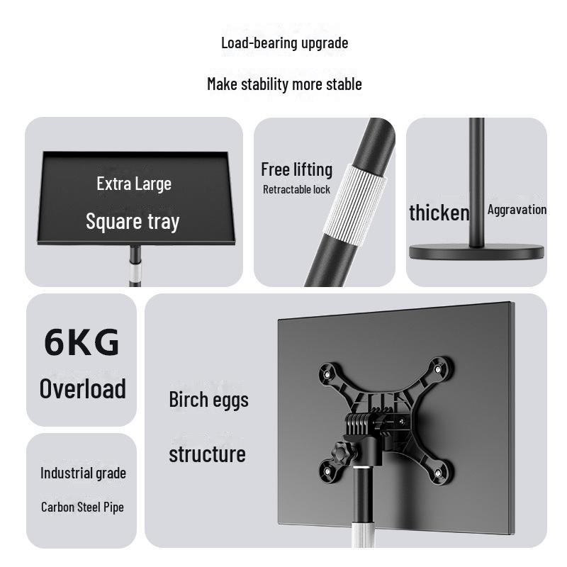 Retractable Floor Projector Stand with Metal Tray for Home & Office