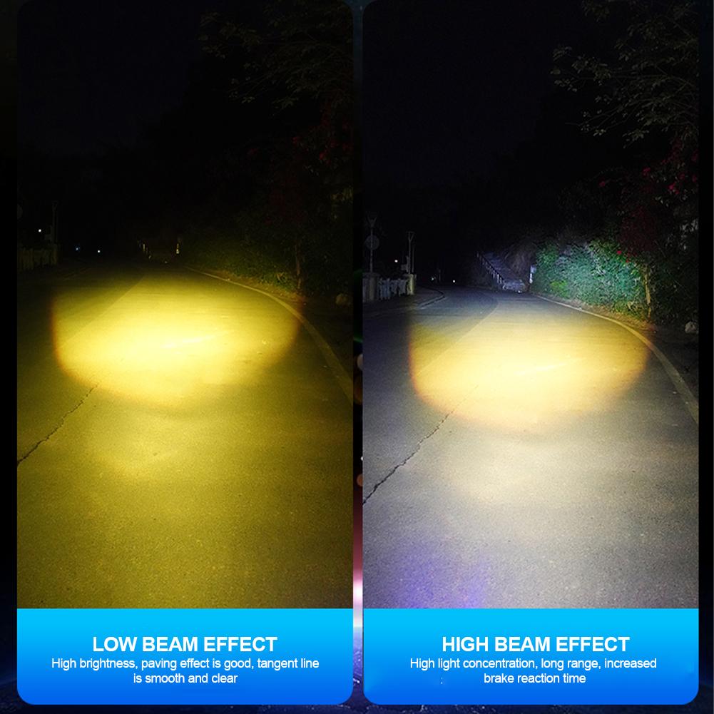 Motorcycle LED Headlight with Cooling Fun H4 BA20D High Low Beam Scooter Motorbike Headlamp Super Bright Light Front Lamp