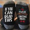 Custom Wine Socks If You Can Read This Christmas Watching Movies Winter Halloween Christmas Gift
