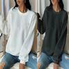 Trendy European & American Round Neck Solid Color Long-Sleeve Ladies' Sweatshirt for Autumn & Winter