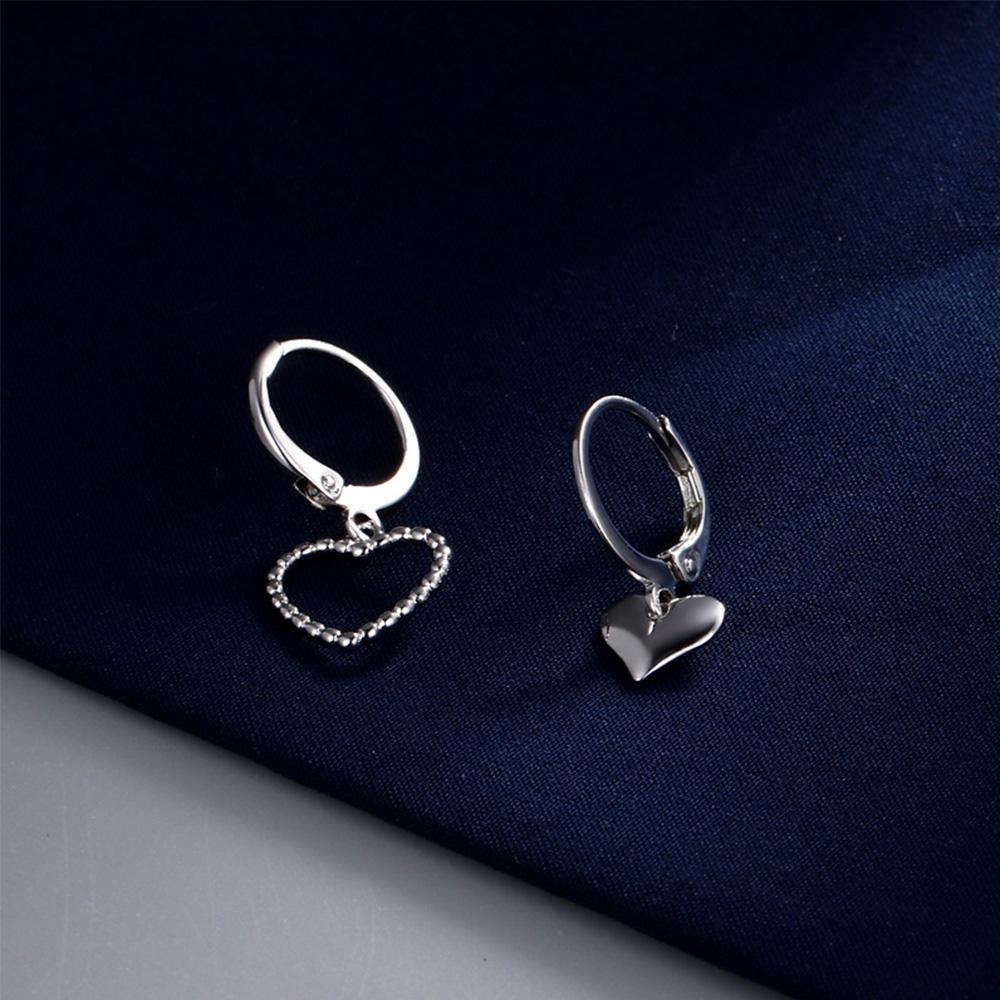 Charm Coper Plating Hollow Asymmetry Heart Ear Buckle Women Jewelry Hoop Earrings Heart Earrings