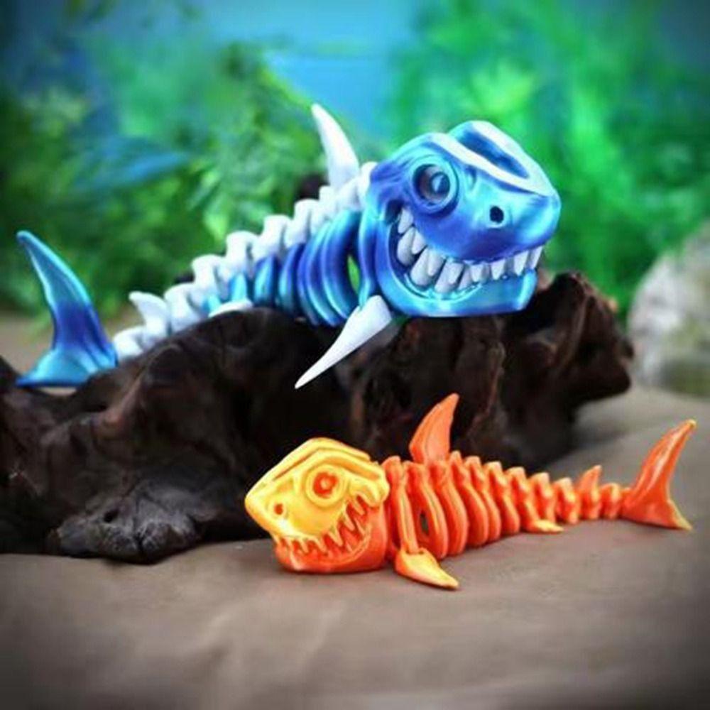 Многосуставная Подвижная 3D-печатная Модель Акулы Ручной работы Имитация Акулы Настольное Украшение