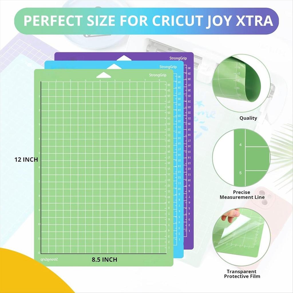 BHBL Коврики для резки для Joy Xtra, 3 шт. Коврики для резки 8,5x12 дюймов Клейкие многоразовые коврики для резки Подложка для плоттера