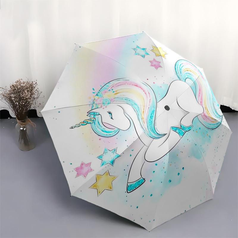 1pc Unicorn, Rainbow Themed High-quality Umbrella,Automatic Opening and Closing Umbrella,Multi-functional Umbrella G0811168