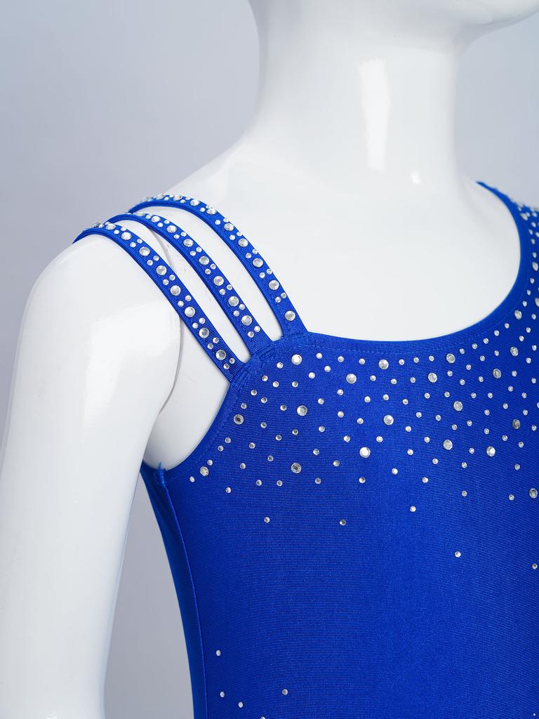 Детский купальник для фигурного катания с бахромой из блестящих страз для девочек, гимнастические комбинезоны, балетная одежда, боди с кисточками