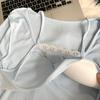 Женская летняя пижама из модала со встроенными чашечками-подкладками - Новый стиль 2026 года: Майка, с коротким рукавом, кружевные шорты, домашняя одежда