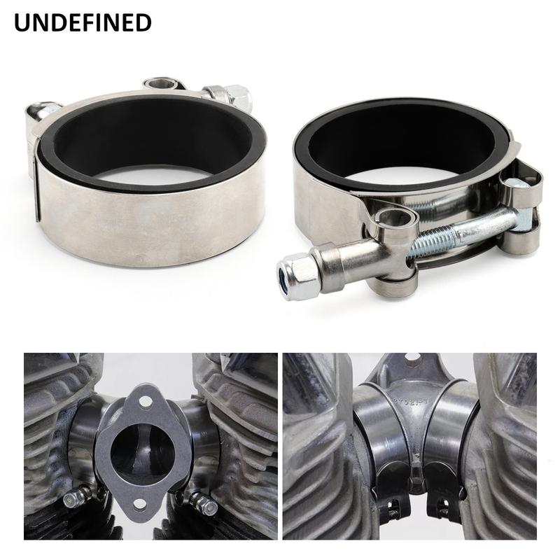 Motorcycle Intake Manifold Clamp Kit with Flat Seals For Harley Shovelhead Ironhead FX XL FL Wide Glide Low Rider XL Sportster