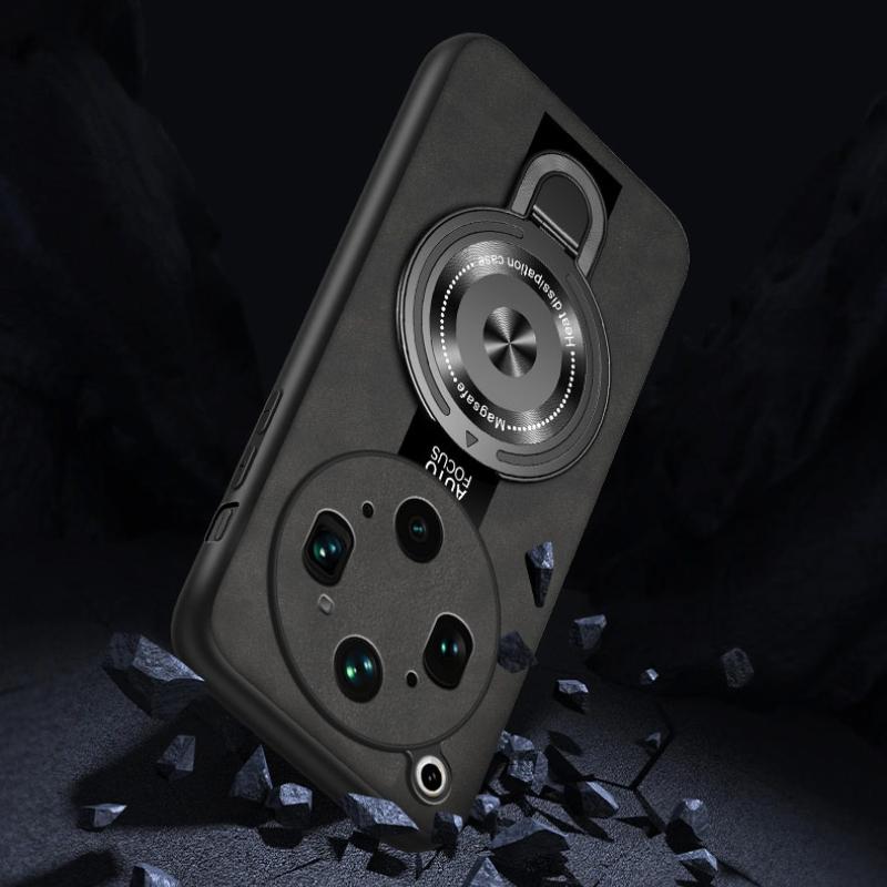 Для OPPO Find X9 Ultra Беспроводная Зарядка Магнитный Держатель-Кольцо Чехол для Телефона Для Find X9Ultra Мягкая Рамка Искусственная Кожа Ударопрочный Чехол