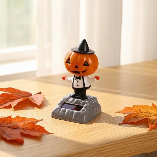 Halloween Solar Car Cartoon Swaying Car Dashboard Decor Funny Solar Swing