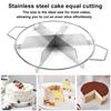 Pancake Cutter Stainless Steel Pie Slicer Rust Proof Cake Divider with Side Handle 6 Grids Pie Cutter Press for Baking