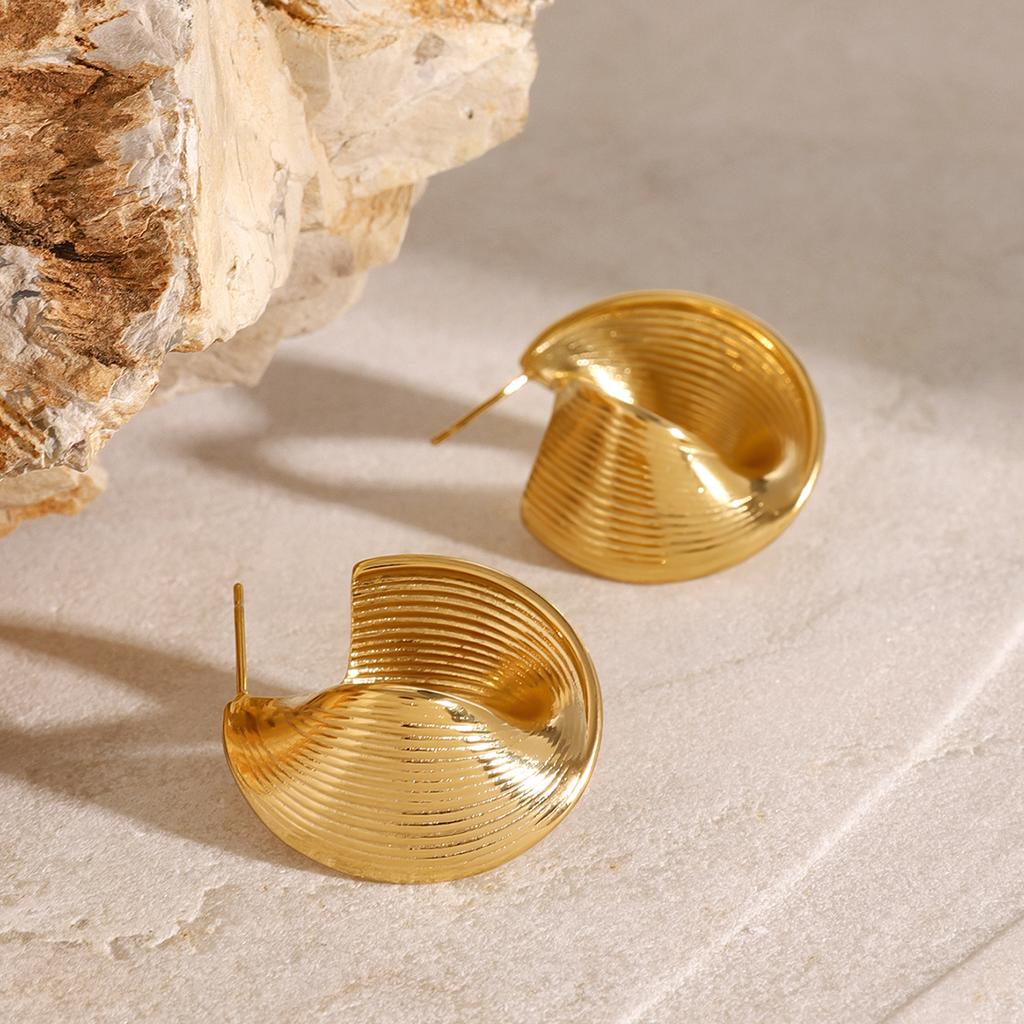 Youthway Серьги из нержавеющей стали, неправильной формы, витые, ребристые, креативные, антиаллергенные, водонепроницаемые, металлические, женская бижутерия для особых случаев