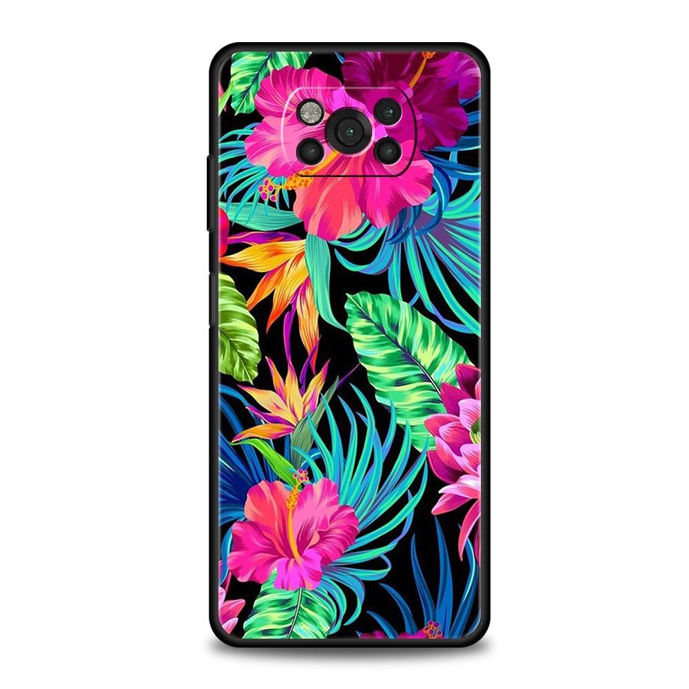 Vintage Banana Leaf Flower Phone Case For For Xiaomi Poco X6 X5 Pro X4 X3 NFC F5 Pro F4 F3 GT M5 M4 Pro 5G M3 C51 C50 C55 Cover