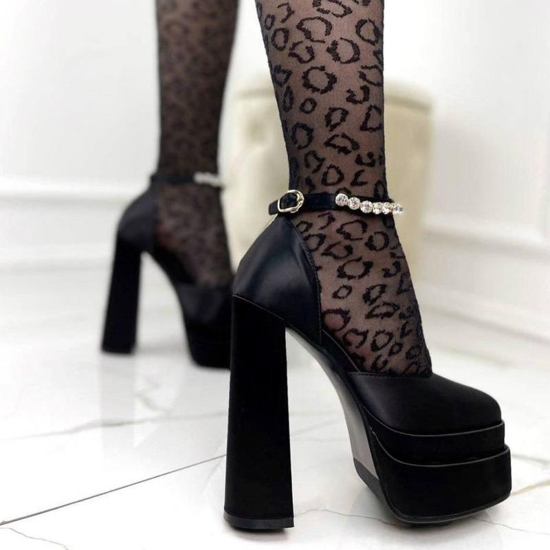 Новые женские сандалии Летняя обувь Сексуальные толстые высокие каблуки Платформа Черные Красные Желтые Платье Вечеринка Свадебная обувь Женские туфли-лодочки