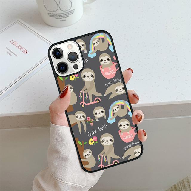Кавайная Милая Ленивица Чехол На Телефон Для iPhone 17 Air 14 15 16 13 12 Чехол Для Apple Pro Max Plus Coque