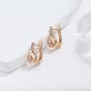 Kinel Vintage Rose Gold Color Glossy Earrings For Women Trendy Zircon Jewelry