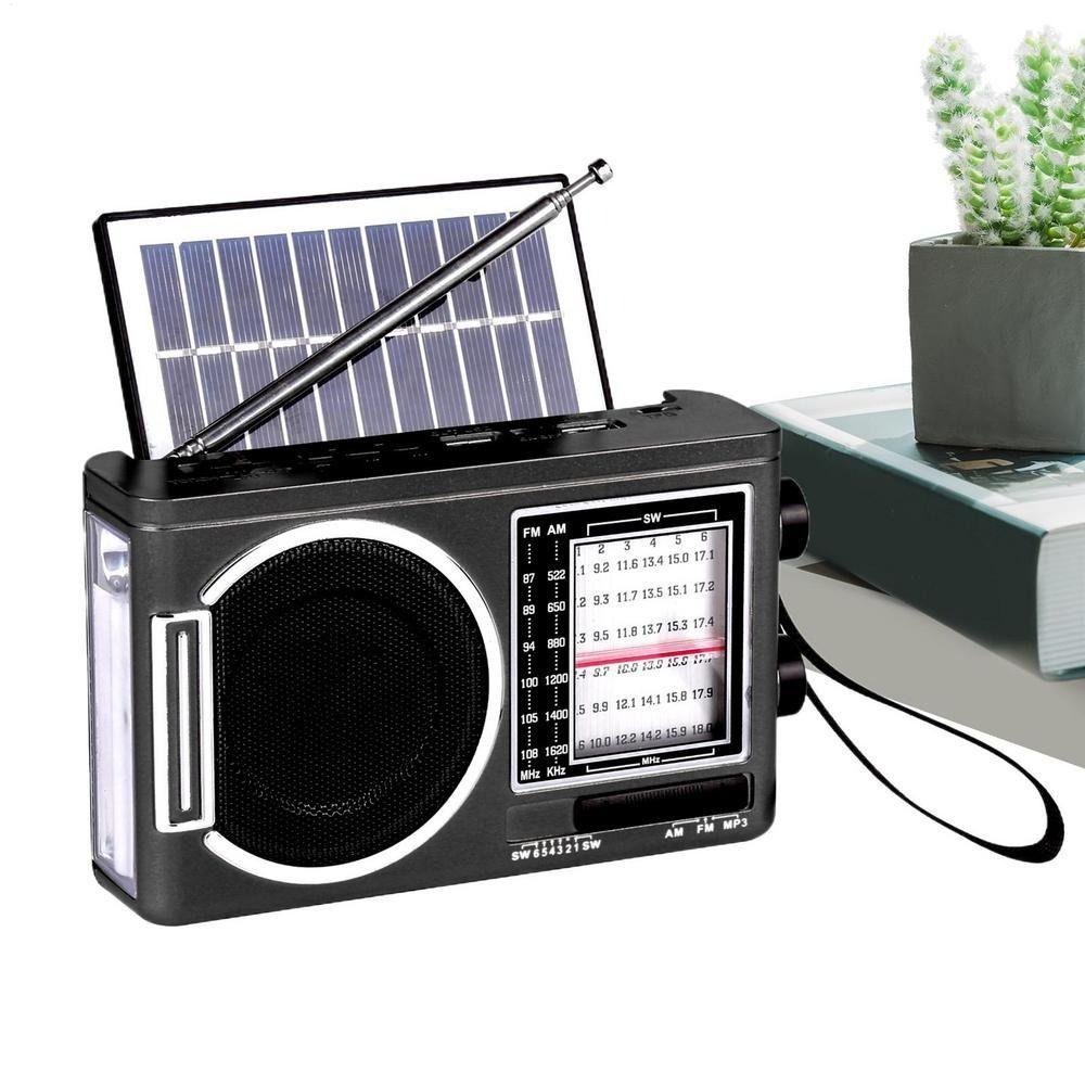 Digital Display MP3 Player Solar Radio Plastic Pocket Radio Player Camping Gadget