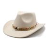 Curled Cowboy Hat Western Ethnic Style Tibetan Felt Hat Colored Bead Rope Accessories Knight Hat Tide