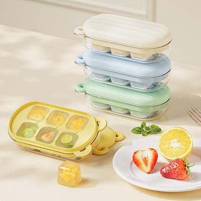 Форма для кубиков льда с герметичной крышкой, большая емкость, силиконовая форма для льда, легкое извлечение одним нажатием, мягкое дно, безопасная для морозильной камеры, для кухни