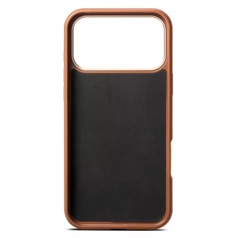 Роскошный деловой кожаный магнитный чехол-книжка для телефона iPhone 17 16 15 14 13 Pro Max 17Pro 17Air с металлическими кнопками для объектива и бампером