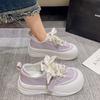 Small Ugly Cute Little White Shoes Autumn New Ribbon Muffin Platform Women's Shoes Casual Comfortable Height Increase Single Shoes
