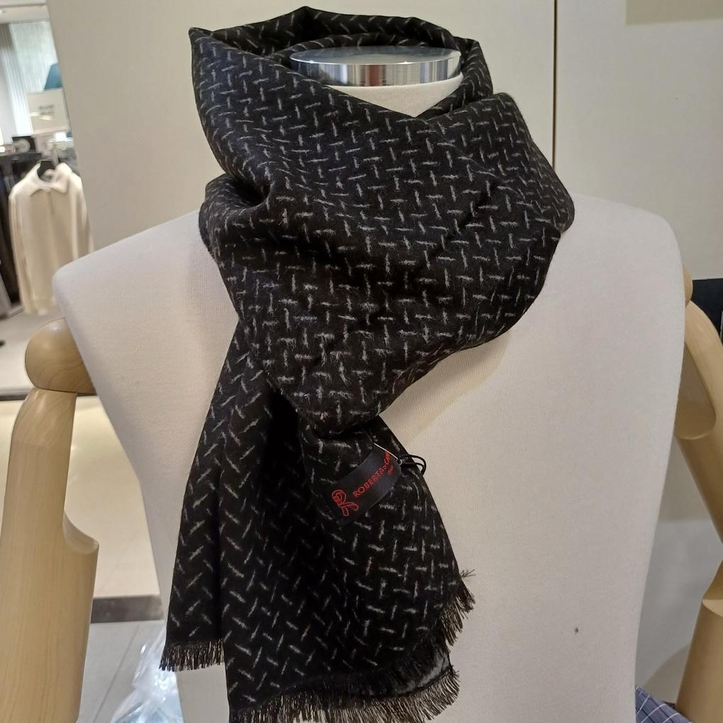 Мужской черный шарф из смесового вискозного волокна RO4C079 _Новый основной филиал Ильсан