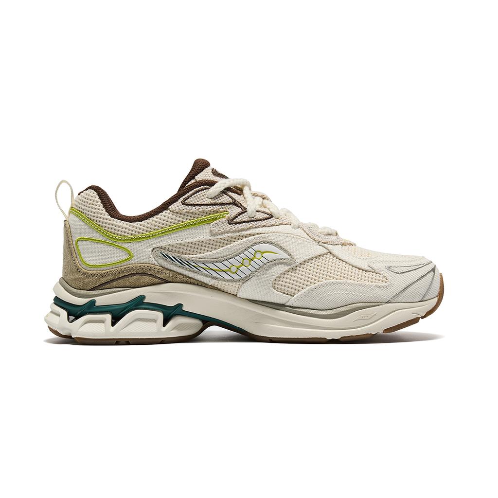 SAUCONY Grid Fusion Comfortable Versatile Fabric Low-Top Running Shoes Unisex Sneaker Beige S79063-14