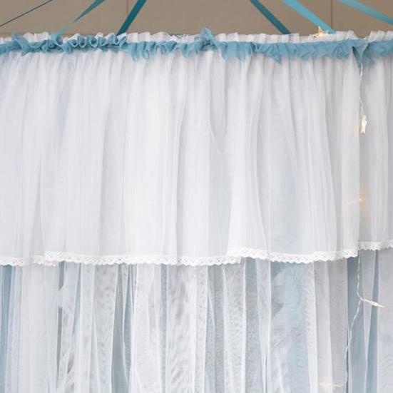 1 комплект, занавеска для кровати принцессы, двухслойная, круглый купол, подвесной потолок, мягкая прозрачная сетка, кружевная сетка для спальни для девочек, сетка для дома, товары для дома