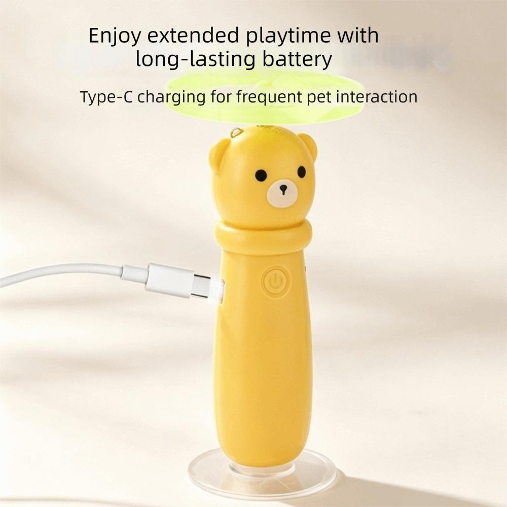 Suction Cup Base Butterfly Electric Cat Teaser 360° Rotation Launching Stick Toy Kitten Training