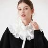 Retro Multi-Layer Lace Collar Fake Necktie Adjustable Standing Collar Decorative Cape Cloak Wrap Overcoat