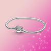 925 Sterling Silver Bracelet Moments Sparkling  Moments Mouse Heart Clasp Snake Chain Bracelet Women for Jewelry GIFT