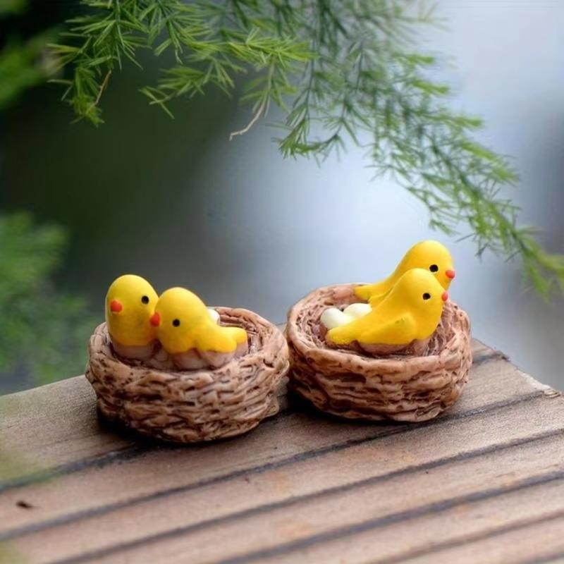 DIY Mini Oriole Bird Nest Fairy Tale Garden Cartoon Mini Dwarf Moss Terrace Micro Landscape Resin Crafts Desktop Ornament