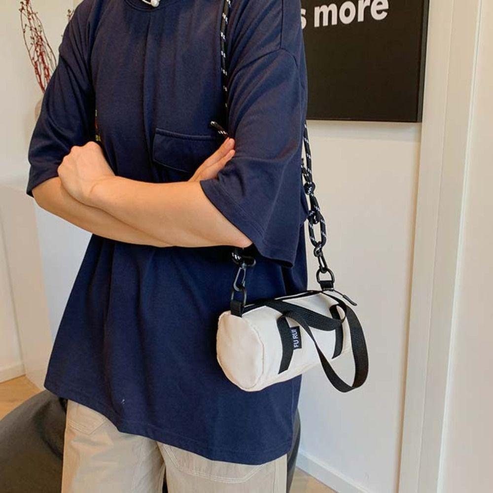 Однотонная сумка-подушка в корейском стиле, на плечо, модная нейлоновая сумка кроссбоди, для улицы