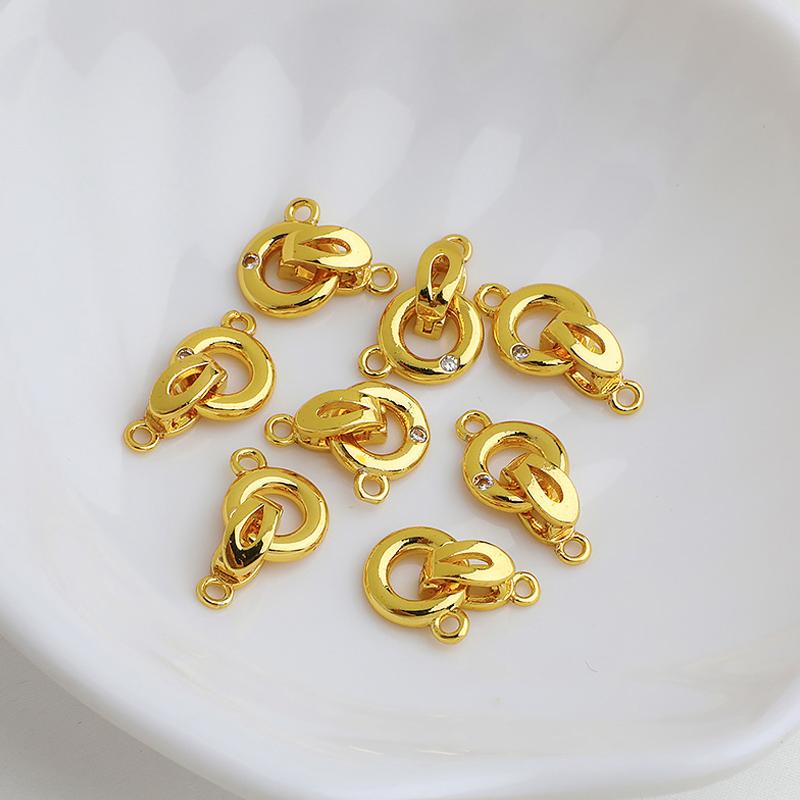 1 шт. Застежки-коннекторы Защелки Замки Латунь с покрытием 18K Золотом Инкрустация Циркон Жемчуг Конечные застежки Для ювелирных изделий DIY Браслет Ожерелье