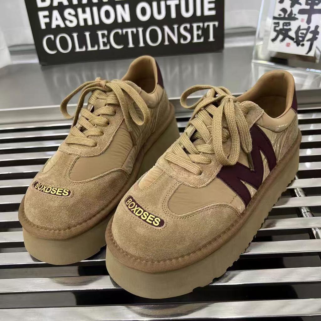 Fashion 2024 Women's Casual Sports Shoes Breathable Waterproof Wedge Thick Sole Women's Sports Shoes Leather Casual Shoes