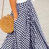 Женская макси-юбка в клетку с талией и карманами, юбка-трапеция с принтом, эластичная юбка в стиле ретро с высоким и большим подолом, уличная одежда
