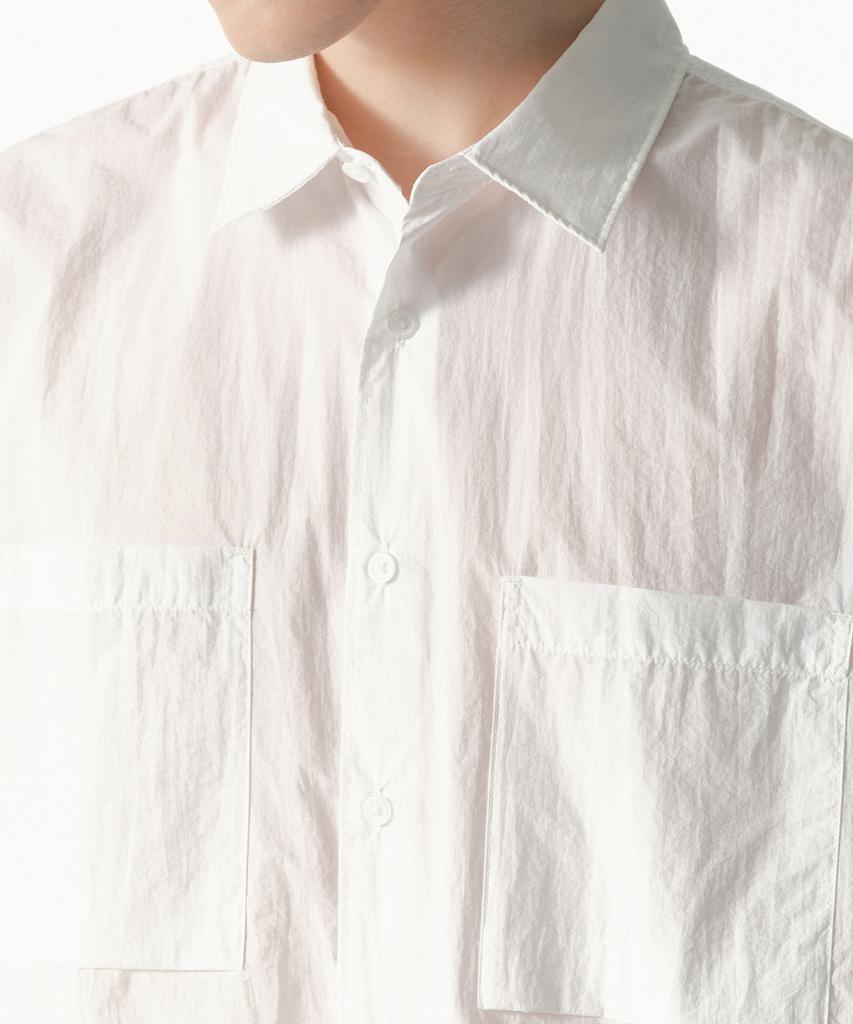 MUSINSA STANDARD [City Leisure] Lightweight Nylon Oversized Short Sleeve Shirt [White]