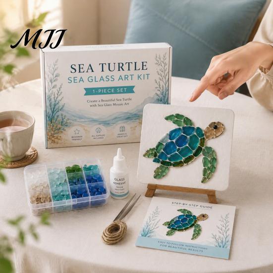 Садовые декоративные камни DIY Мозаика из морского стекла Набор для творчества, Искусство, вдохновленное океаном/пейзажем, Поделки для взрослых с цветными элементами, Набор