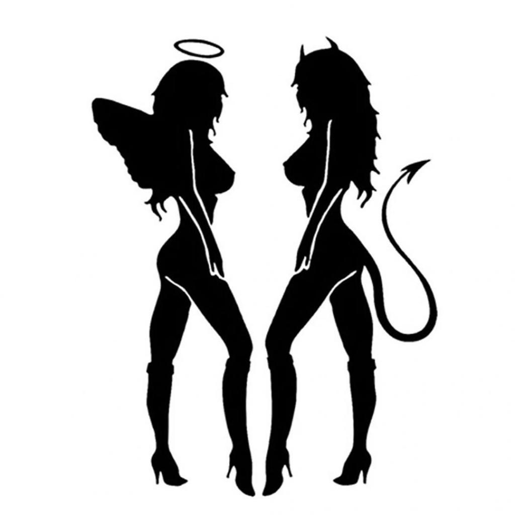 Angel Devil Sexy Girl Funny Car Sticker Decal Auto Truck Styling Decoration