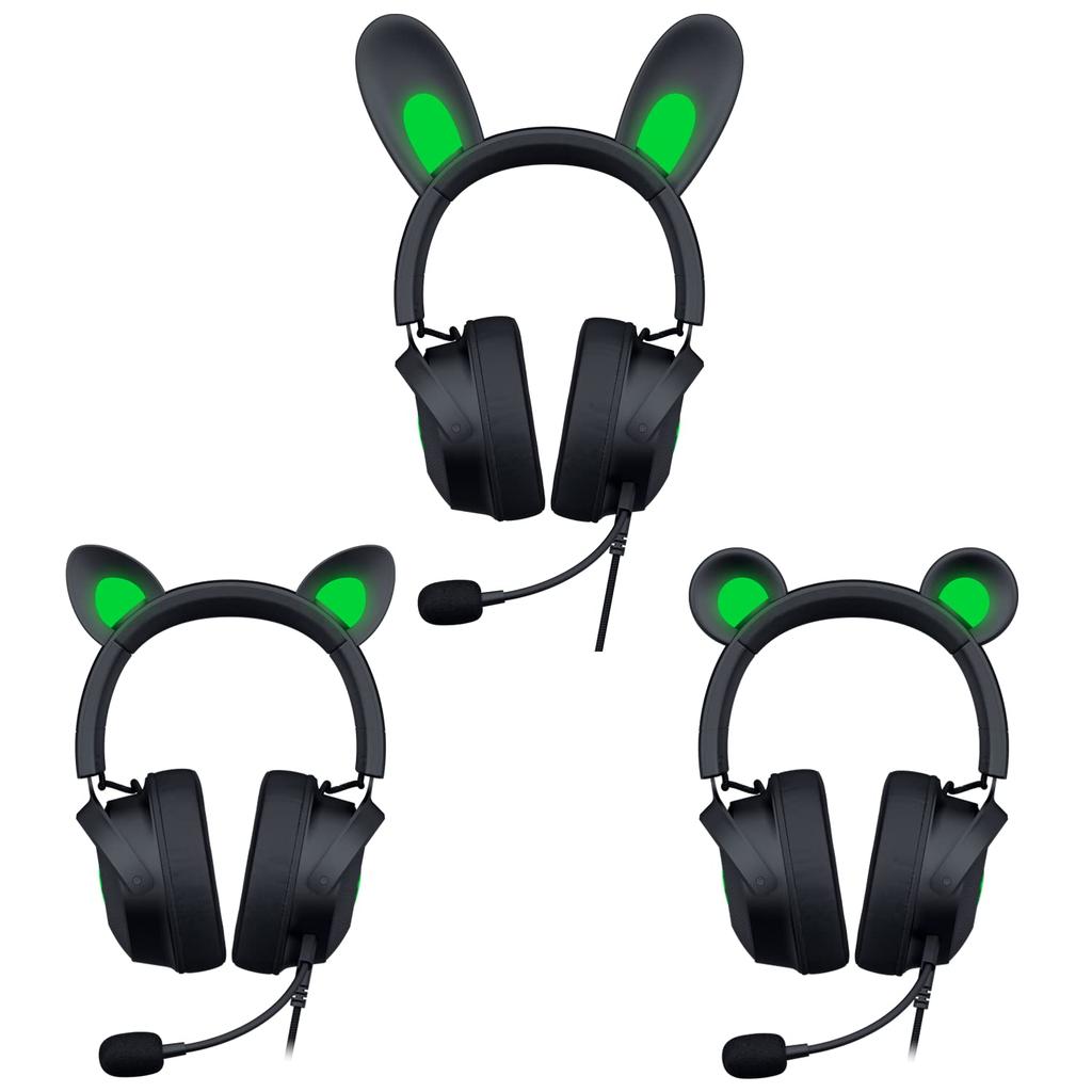 Razer Kraken Kitty V2 Pro Black Interchangeable Wired Gaming Headset with Ear Design 4 Razer Chroma RGB Zones Detachable Razer HyperClear Cardioid