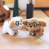 1Pc Kawaii Cute Glasses Puppy Plush Keychain Lovely Cartoon Toys Pendant Cute Soft Animals Keyring Bag Hanging