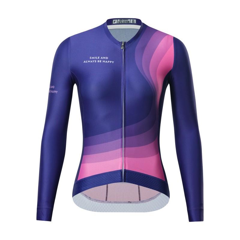 Womens Cycling Jersey Long Sleeve Top Moisture Wicking Road Bike Shirt