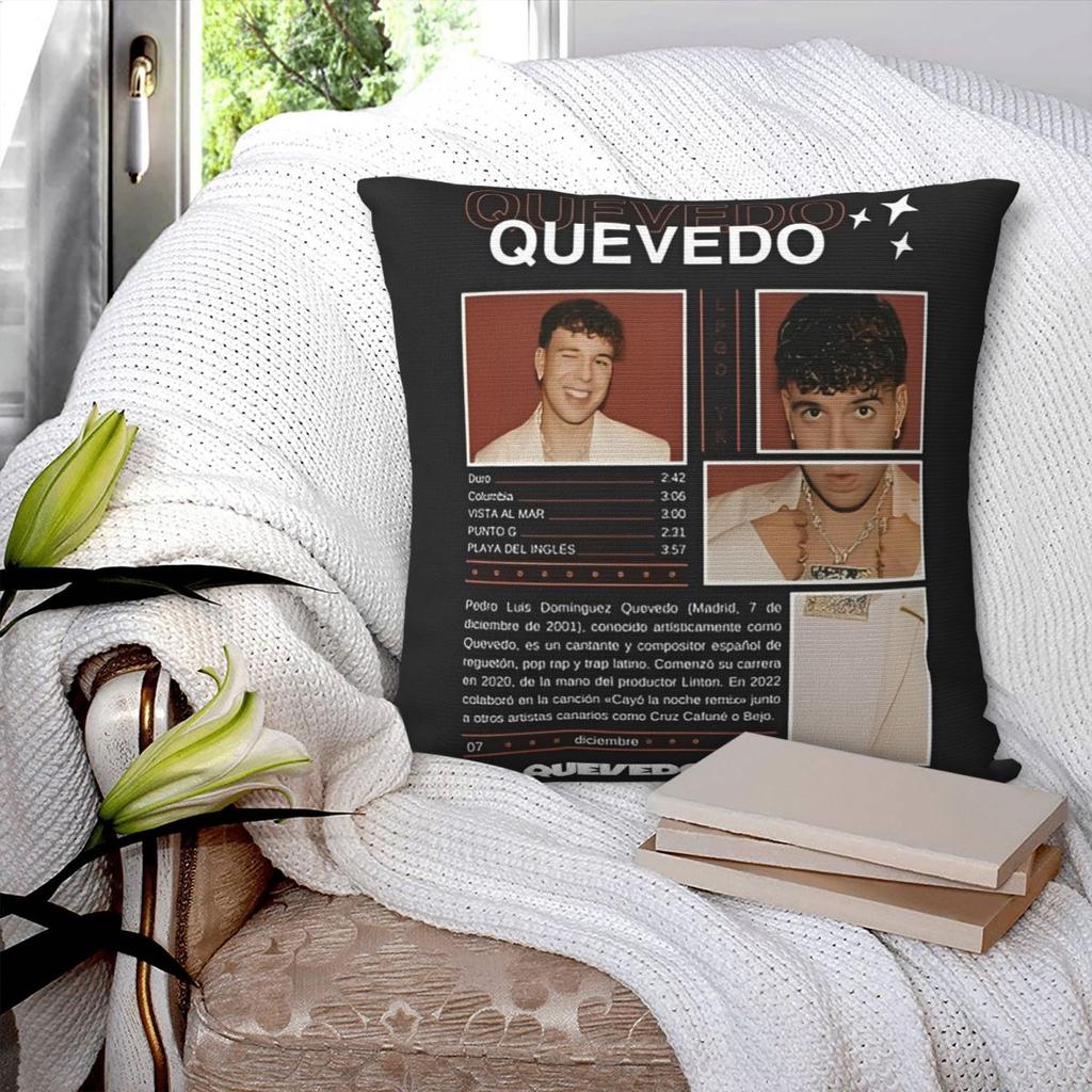 Rapper Quevedo Spanish Singer Pillow Cover Cushion Cover Square Pillow Case Funny Pillowcases For Office Car Home Decorative