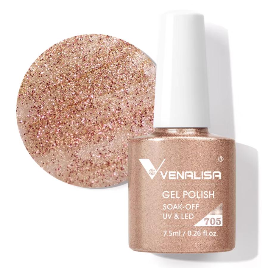 Venalisa Upgraded Gel Nail Polish 7.5ml High Pigmentation Glitter Gel Lacquer Soak Off Nail Art Manicure Gel