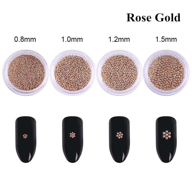 1 коробка 0,8 мм/1 мм/1,5 мм бусины из нержавеющей стали для дизайна ногтей, разные размеры D, украшение для дизайна ногтей