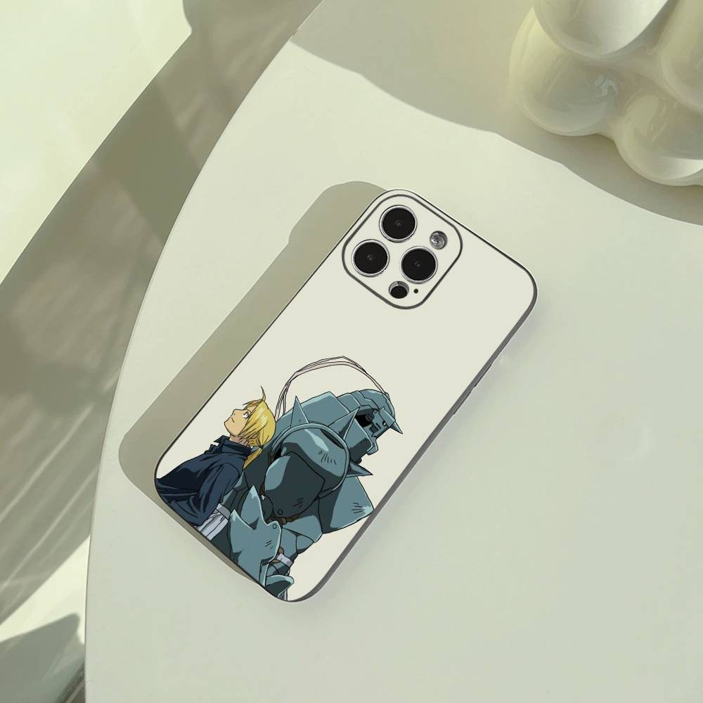 Популярное аниме - F - Стальной Алхимик Чехол для телефона для iPhone 17,16,15,14,13,12,11 Pro Max,16Plus,XS Мягкий Черный Чехол