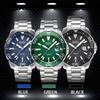 Luxury Fashion Quartz Watch Men Week Date Clock Stainless Steel Sport Watch Men Quartz Wristwatch Christmas Gift for Men