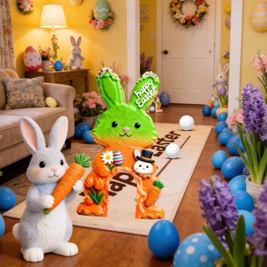 Набор для игры в гольф «Пасхальный кролик» Деревянное мини-поле для гольфа с клюшкой-леденцом и мячами для домашней пасхальной вечеринки