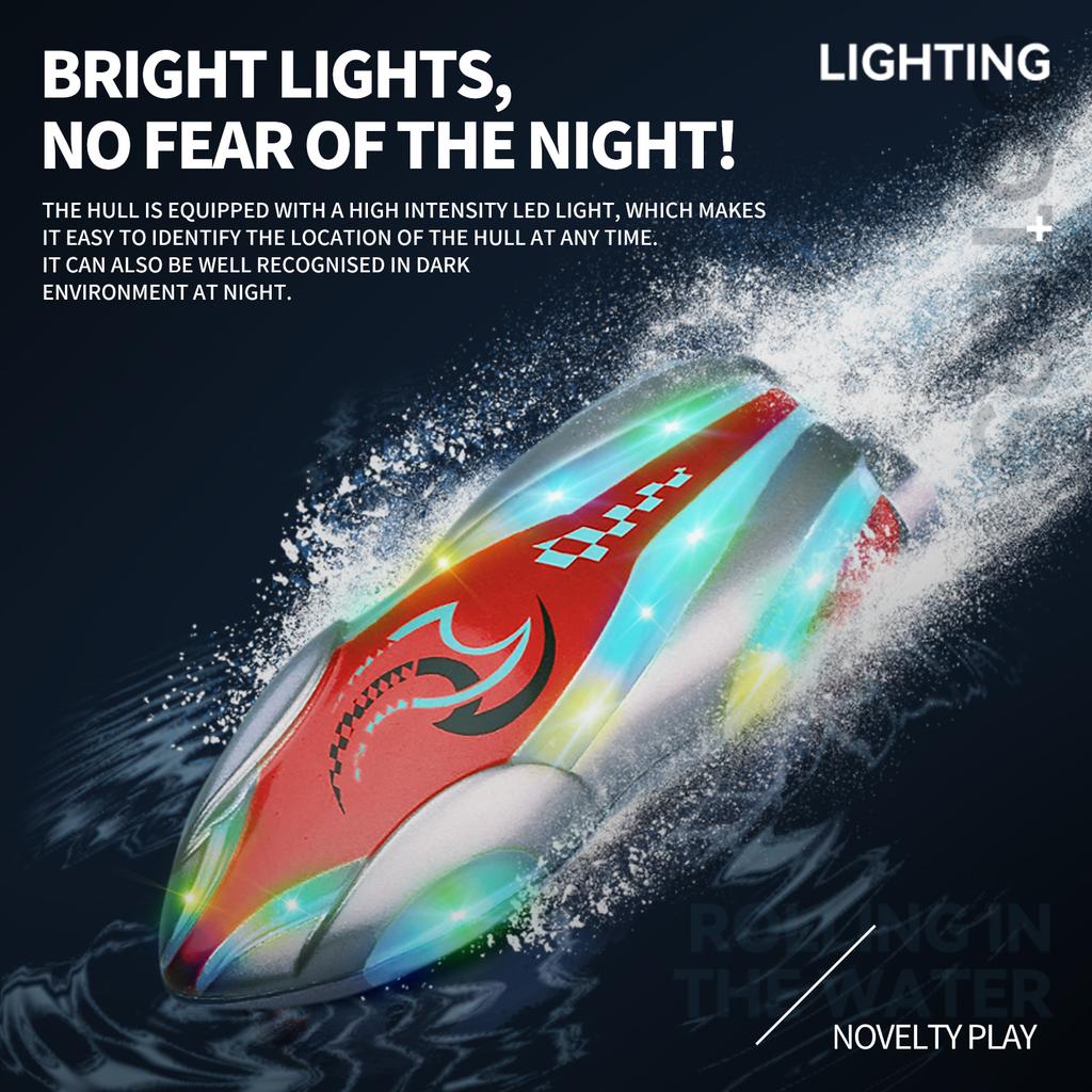 Нетоксичная радиоуправляемая лодка 2,4 ГГц Выдры Акробатический корабль Высокоскоростной Мини Световой Вращающийся Подводный Внутренний Ванна Радиоуправляемые Игрушки для детей Подарок для детей