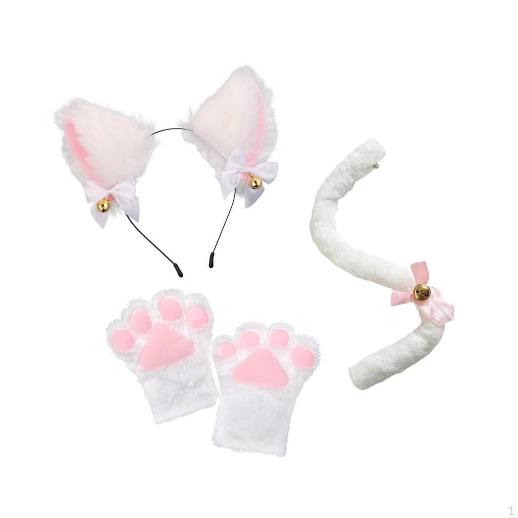 Кошачьи уши, хвост и лапы, уши животных, длинные для взрослых и детей, сценическое представление